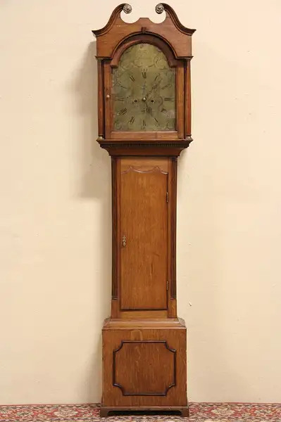 Main image of Cooper of Hamilton, Scotland Antique 1810 Oak Tall Case Grandfather Clock