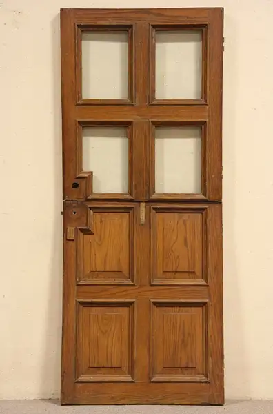 Main image of Oak 1900 Architectural Salvage 2 Piece Bank Door