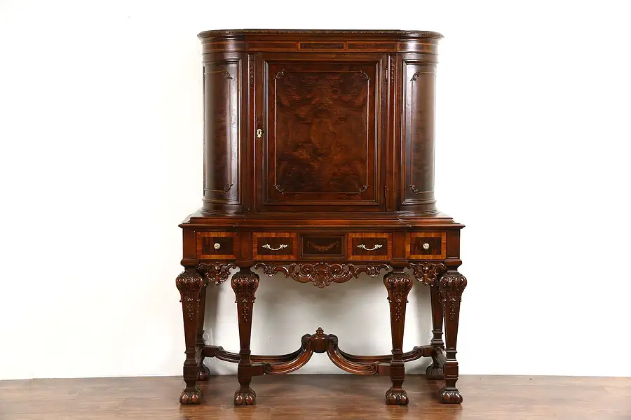 Main image of Renaissance Carved 1920's Antique China Cabinet, Signed Rockford