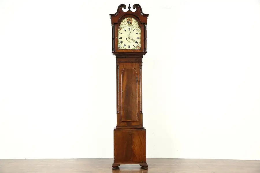 Main image of Scottish Georgian 1825 Antique Tall Case Grandfather Clock, Picken of Edinburgh