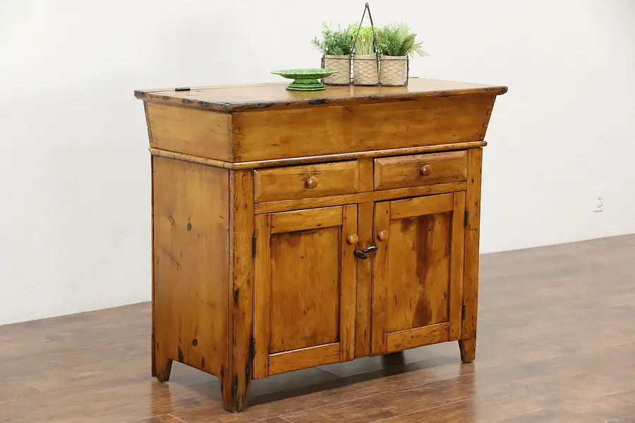 Main image of Country Pine 1860's Antique Farmhouse Dough Box or Proofing Cupboard