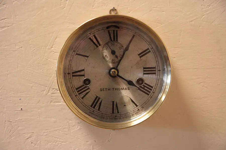 Main image of Victorian Seth Thomas Brass Ship's Clock