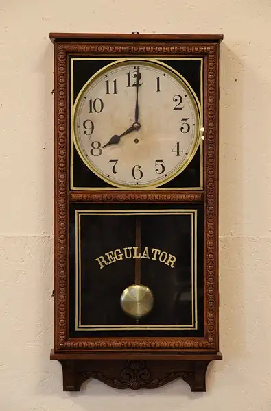Main image of Waterbury Victorian Oak Regulator Clock