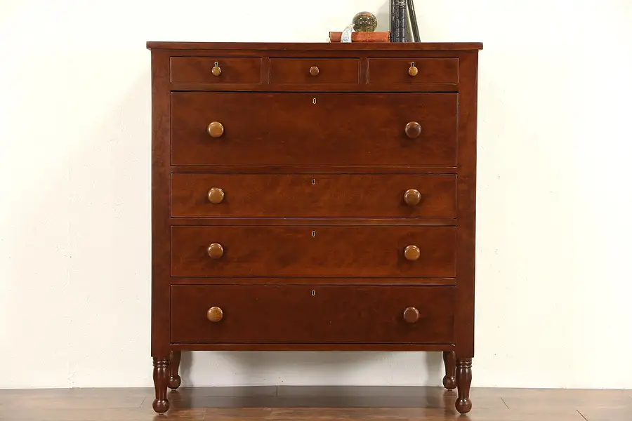 Main image of Empire Cherry 1830 Antique Chest of Drawers or Tall Dresser