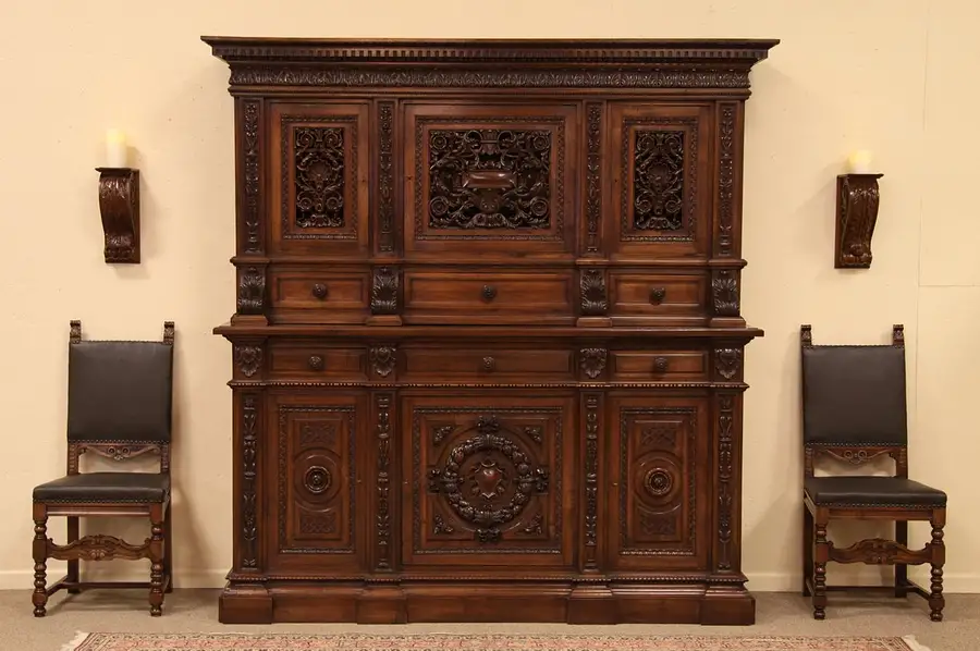 Main image of Italian Renaissance Antique 1915 Carved Cabinet