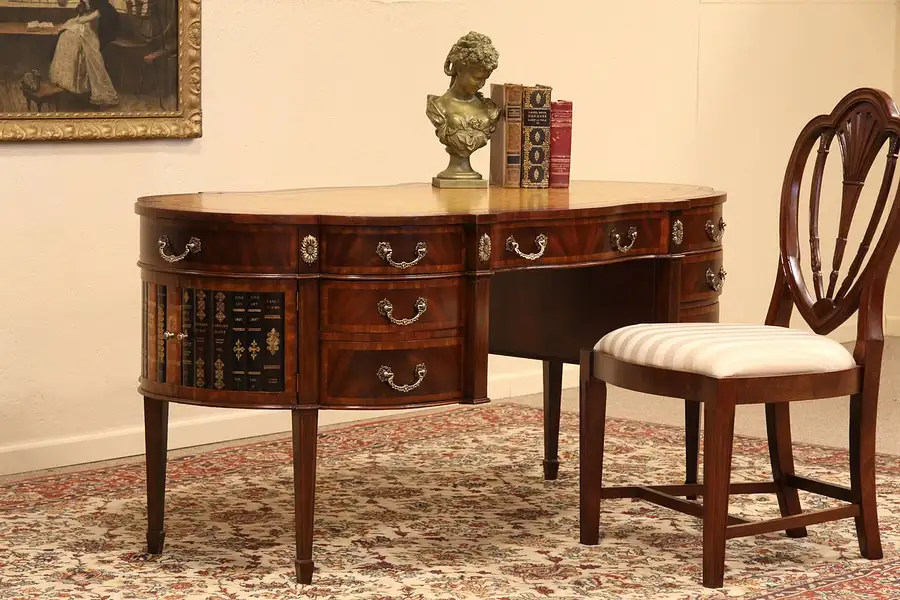 Main image of Maitland Smith Desk, Leather Top & Books