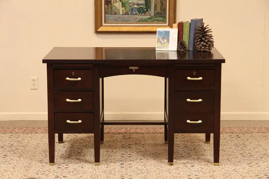 Main image of Globe Wernicke Antique Mahogany Desk