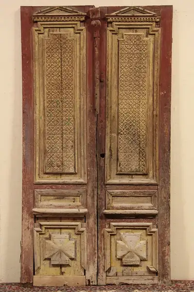 Main image of Pair of Architectural Salvage Carved Pine 1880 Antique French Doors