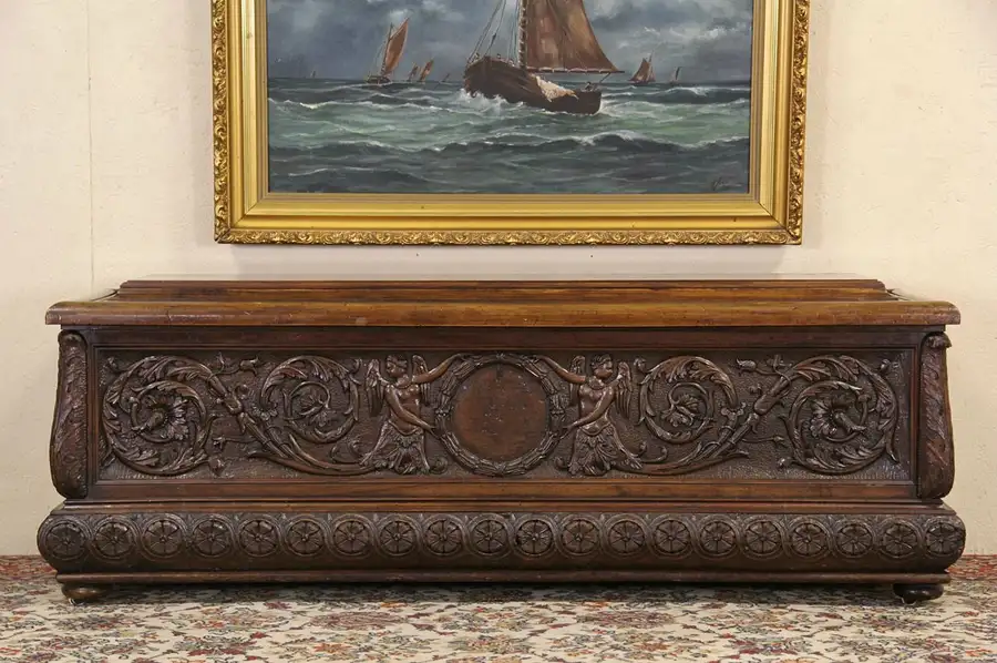 Main image of Italian 1890's Cassone, Bench, Trunk or Armor Chest