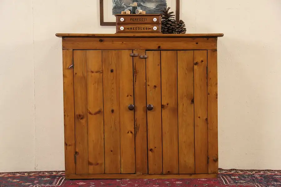 Main image of Country Pine Primitive 1900 Antique Cupboard