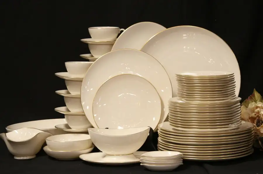 Main image of Lenox Olympia Gold Rim China for 12, Serving Pieces