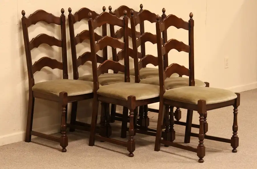 Main image of Set of 6 Country Ladderback Dining Chairs
