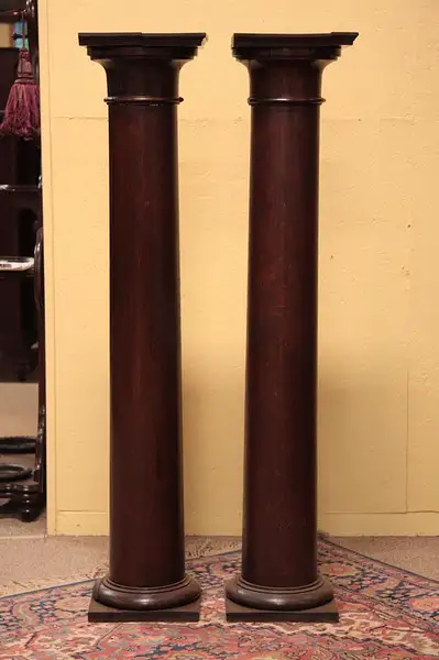 Main image of Pair of 1900 Tapered Oak Columns