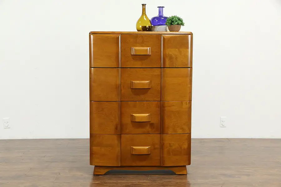 Main image of Mid Century Modern 1950 Vintage Highboy or Tall Chest, Heywood Wakefield