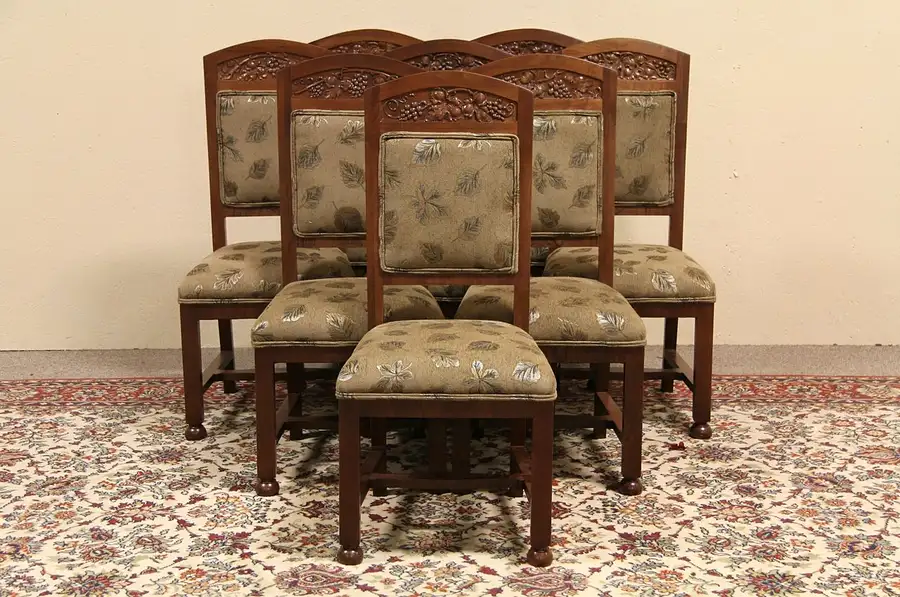 Main image of Set of 8 French Art Deco Dining Chairs