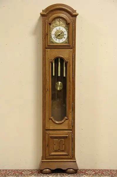 Main image of Swedish Oak 1930's Tall Case Grandfather Clock