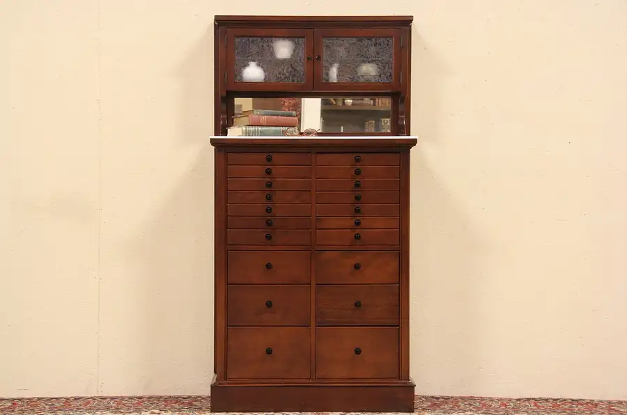 Main image of Dentist Antique 1910 20 Drawer Dental Cabinet