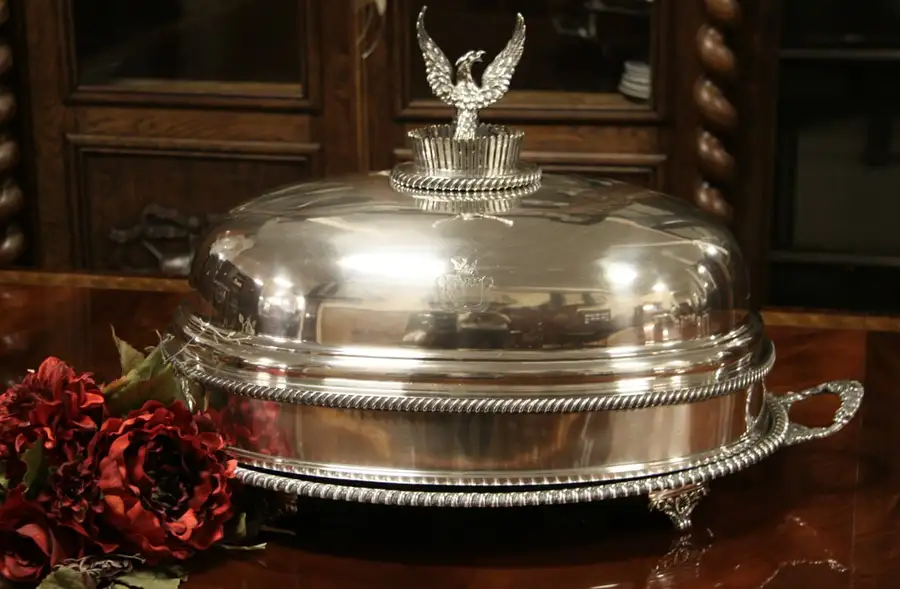 Main image of Silver Plate Antique Meat Dome & Tray