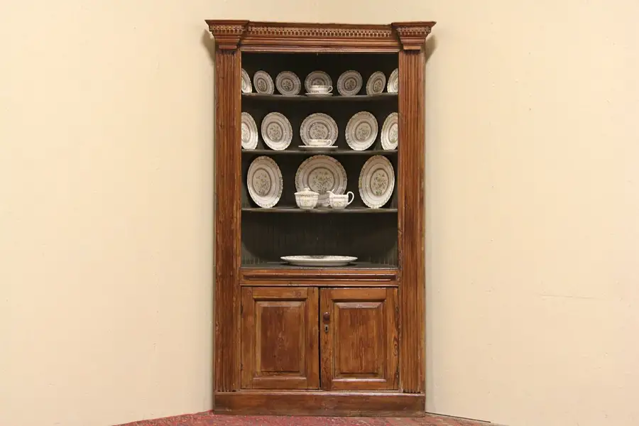 Main image of Georgian Country Pine 1800's Corner Cupboard