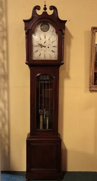 Main image of Scottish 1800's Rocking Ship Tall Grandfather Clock