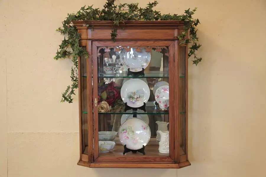 Main image of Hanging or Tabletop Curio Cabinet, Pine, c1870