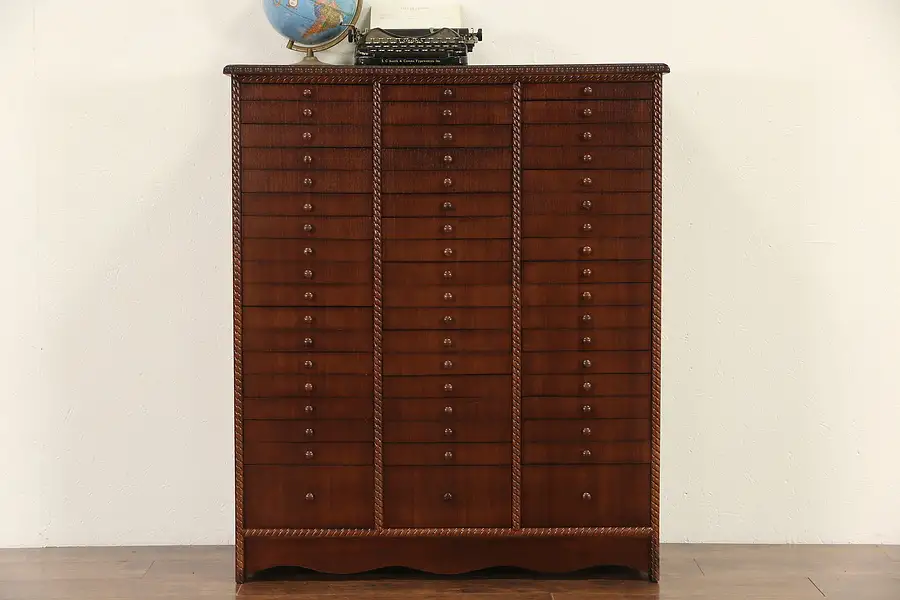 Main image of 1930's Vintage 54 Drawer File or Collector Specimen Cabinet, Jewelry Chest