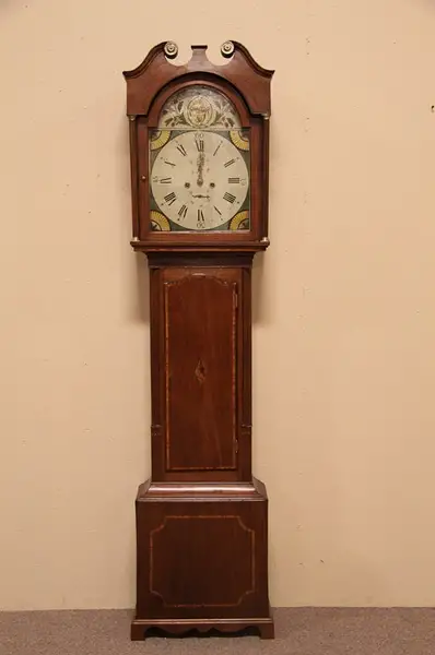 Main image of Mahogany Antique 1820 Tall Case Grandfather Clock