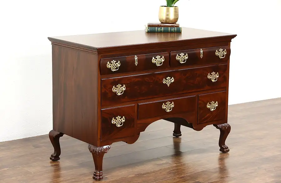 Main image of Georgian Chippendale 1900 Antique Carved Mahogany Hall Chest or Dresser