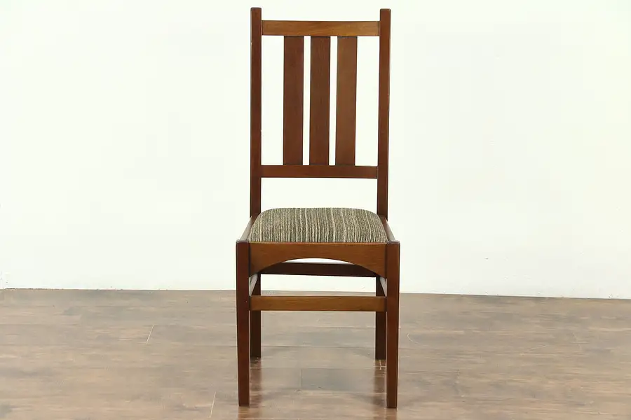 Main image of Arts & Crafts Antique Craftsman Desk or Arm Chair, New Upholstery