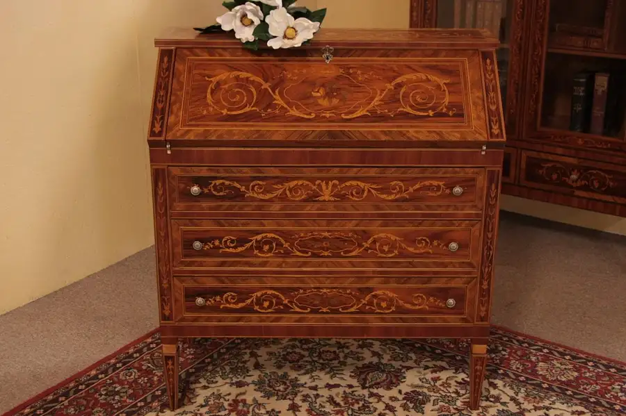 Main image of Rosewood Marquetry Secretary Desk