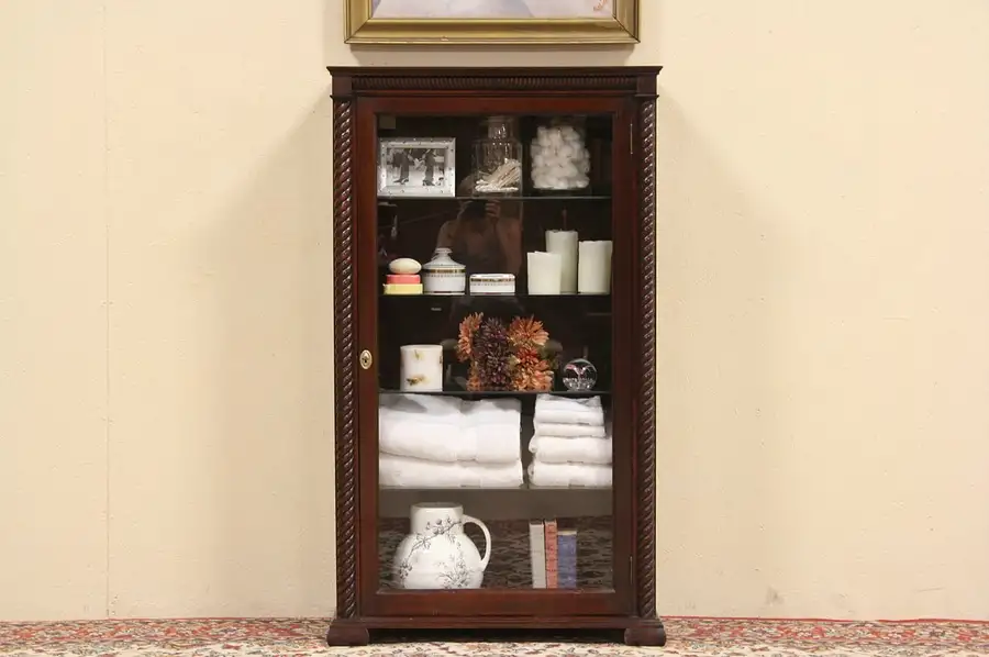 Main image of Cabinet 1920 Antique with Glass Door & Shelves