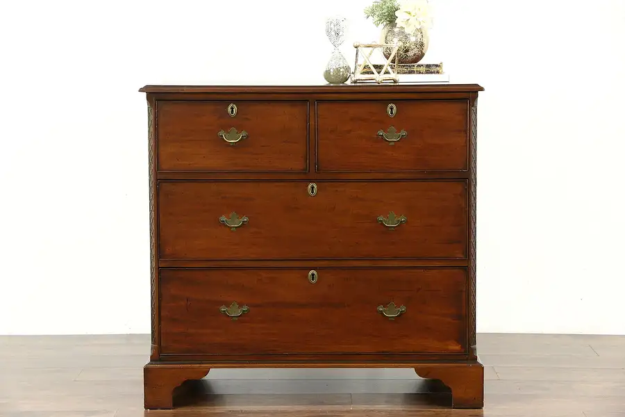 Main image of English Georgian Period 1800's Antique Mahogany Dresser or Chest