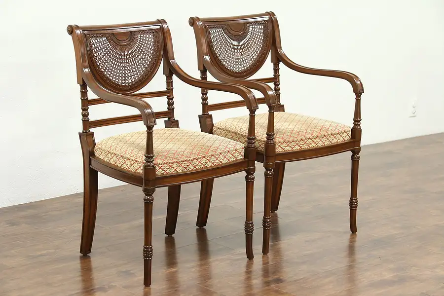 Main image of Pair of Regency Style Vintage Carved Mahogany Chairs