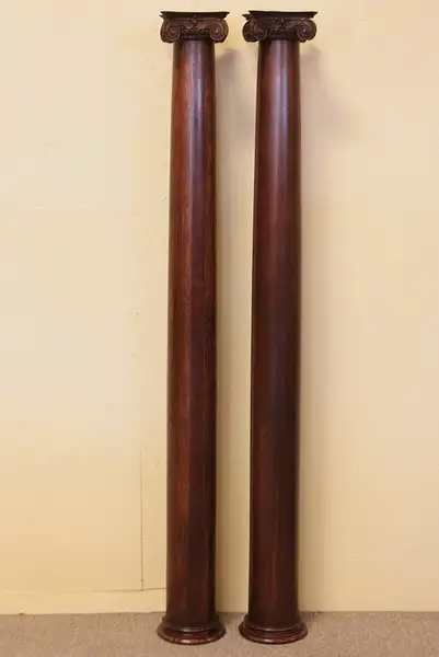 Main image of Pair of Antique Pine Columns, Ionic Capitals