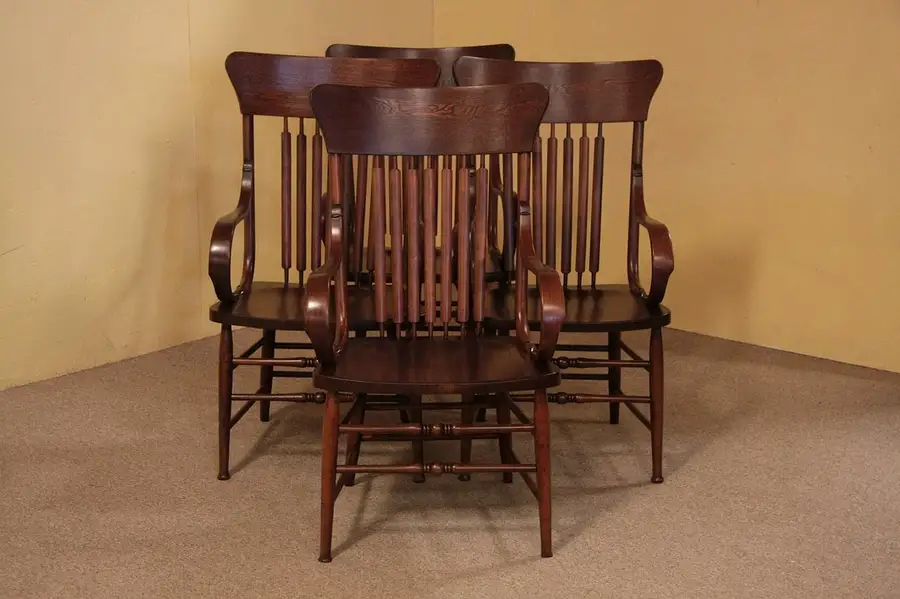 Main image of Set of 4 Barbershop or Poker Armchairs