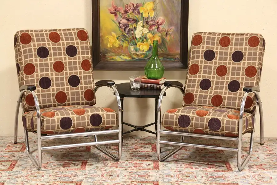 Main image of Midcentury Modern Pair of Very Sleek Chrome Chairs
