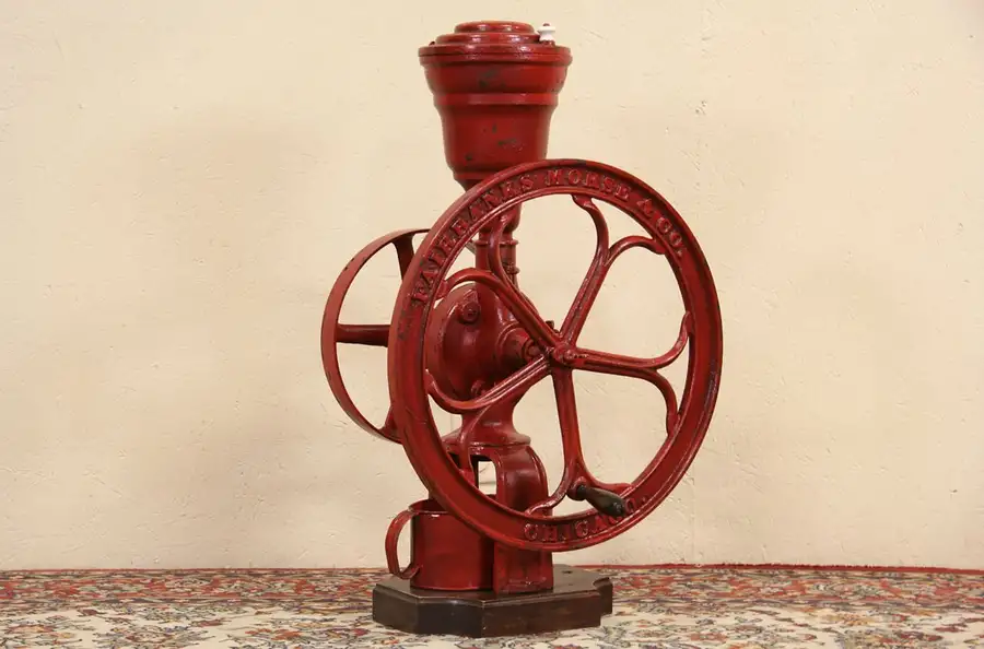 Main image of Coffee Grinding Mill, Fairbanks Morse 19 1/2" Wheel 1890 Antique