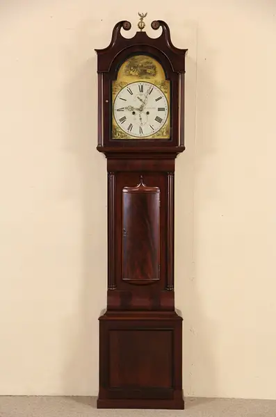 Main image of Georgian Scottish Signed Edinburgh 1825 Antique Long Case Grandfather Clock