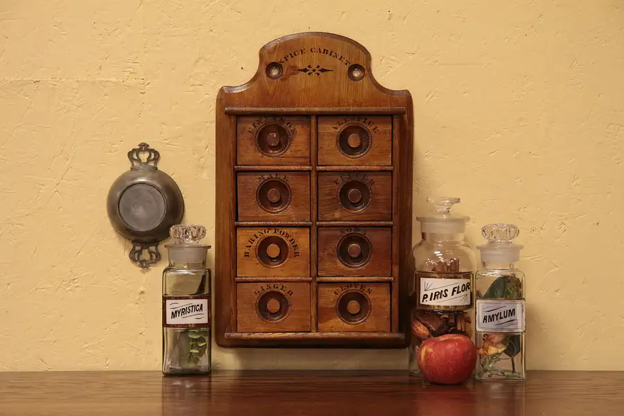 Main image of Victorian 8 Drawer Antique Spice Cabinet