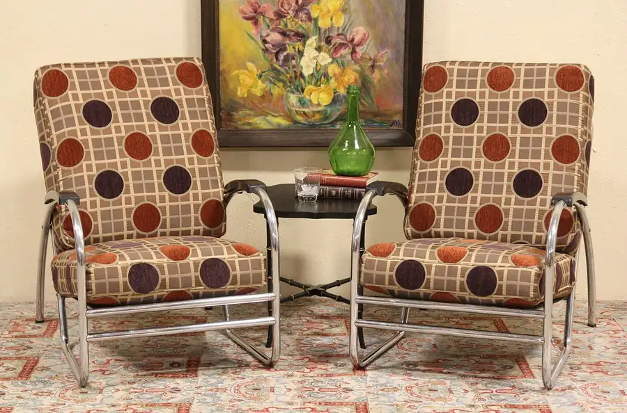 Main image of Midcentury Modern Pair of Sleek Chrome Chairs