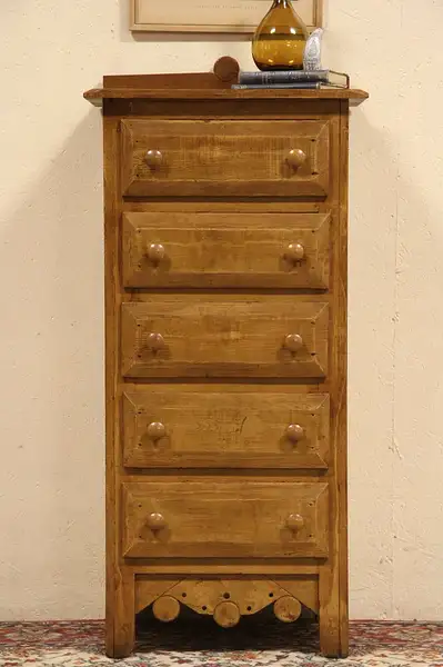 Main image of Scandinavian Minnesota Country Pine 1890 Antique Tall Chest