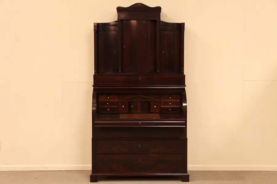 Main image of Empire Biedermeier 1820 Cylinder Roll Top Desk