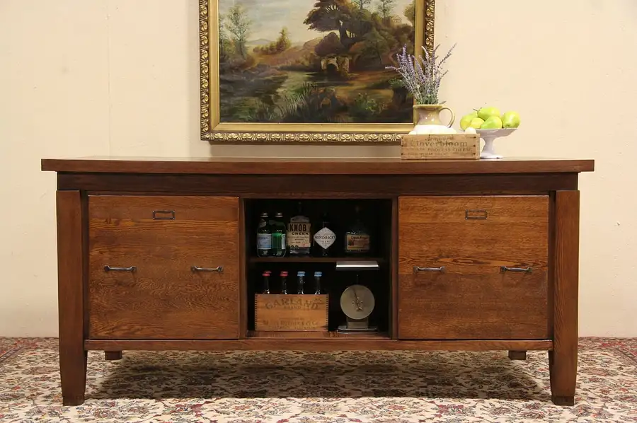 Main image of Arts & Crafts Mission Oak 1900 Store Counter Kitchen Island