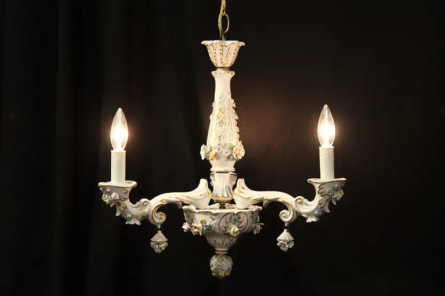 Main image of Chandelier, Hand-painted Italian Porcelain