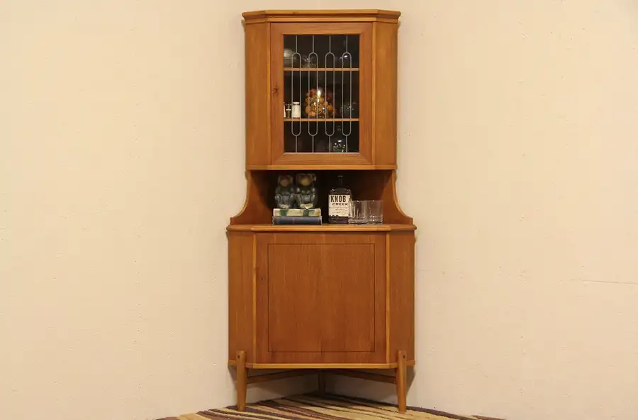 Main image of Midcentury Danish Modern Teak Vintage 1960 Corner Cabinet