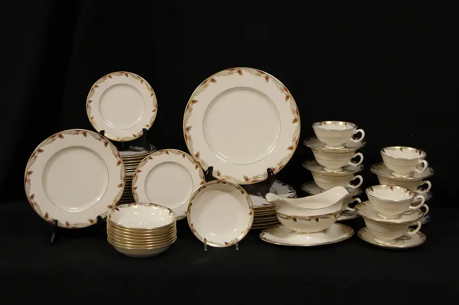Main image of Lenox Maroon Essex Set of China for 8, Extra Pieces