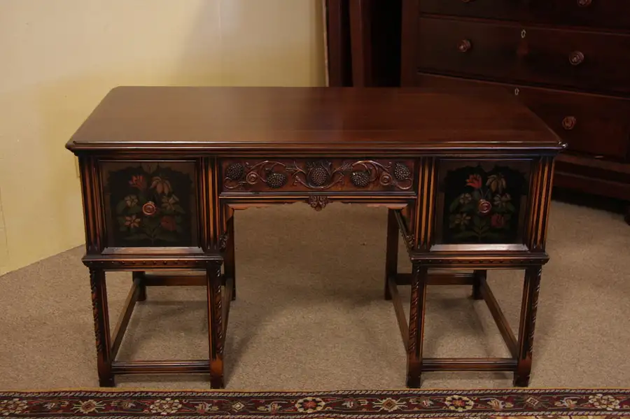 Main image of Hand Painted Antique Partner's Desk