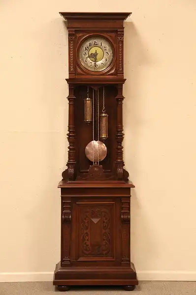 Main image of Victorian Carved Case Grandfather Tall Clock