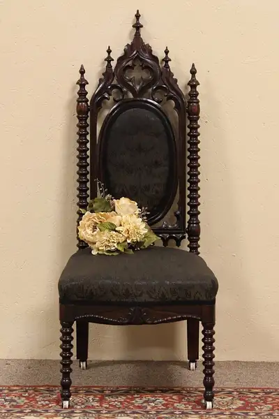 Main image of Victorian Gothic Antique Horsehair Chair