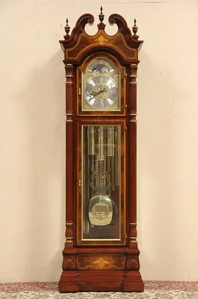 Main image of Sligh Signed & Numbered Grandfather Tall Case Clock, Tubular Chimes